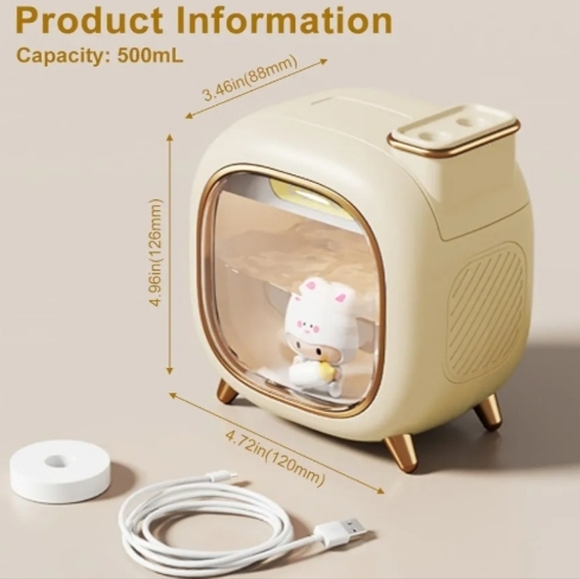 Beige Like New Humidifier Night Light with Cute Figurine - Picture 8 of 10